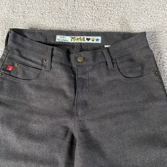 Vintage Mudd Flare Pants Womens 7 (29x32) Gray Low Rise Bootcut Grunge 90s Y2K - Picture 2 of 9